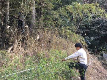 地鎮祭に使用する竹の準備