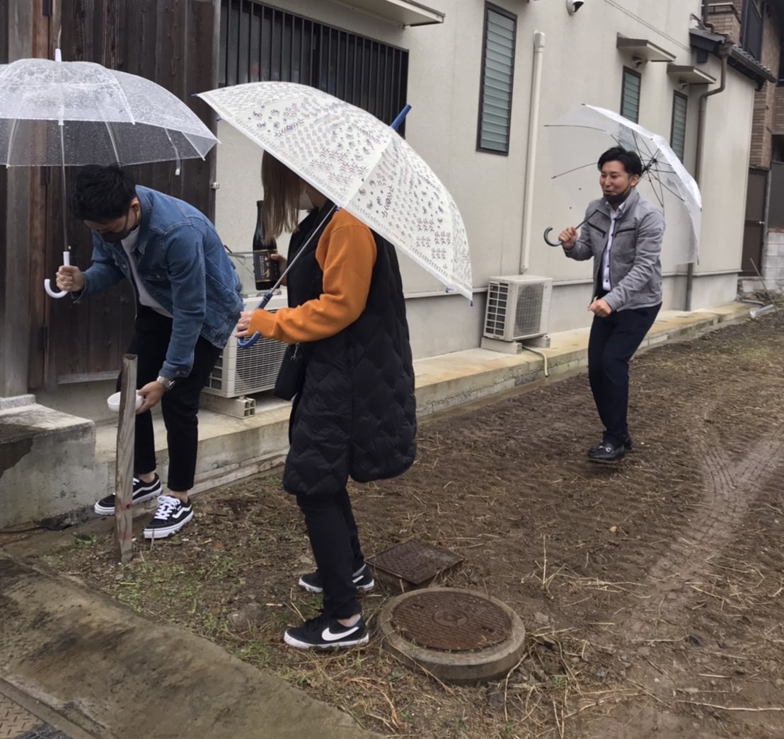 霧雨の地鎮祭ブログ写真
