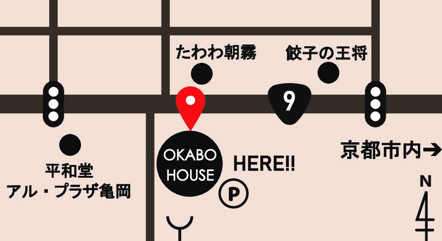 OKAMURA工房モデルハウス地図